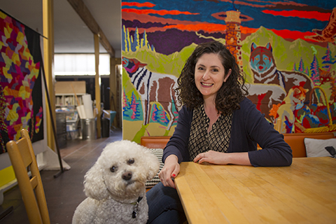 Michelle Constantine with her dog.