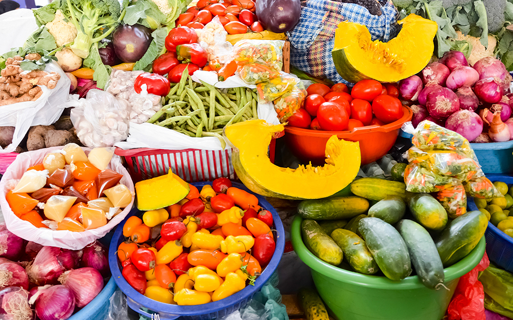 Vegetables and fruits.