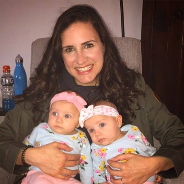 Michelle Buser with her twin girls.