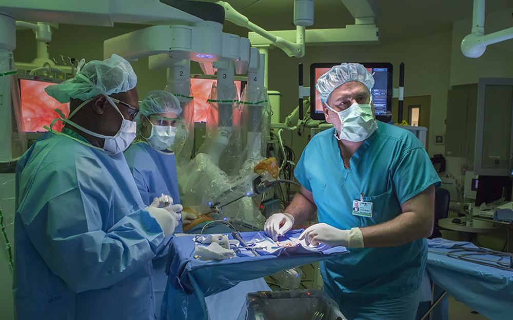 Dr. Harmik Sousiasian in the operating room.