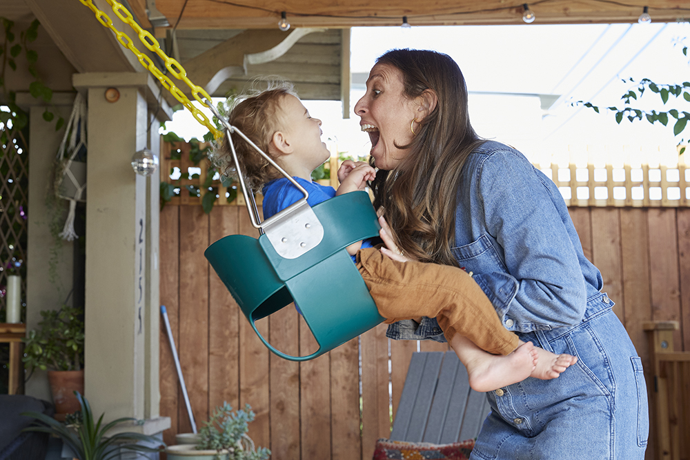 Cedars-Sinai patient Lauren Bratman with son Gio.