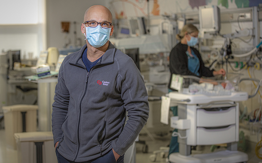 Kurlen Payton, MD, inside the NICU.