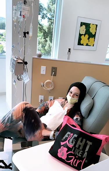 Holly Hammond getting chemotherapy.