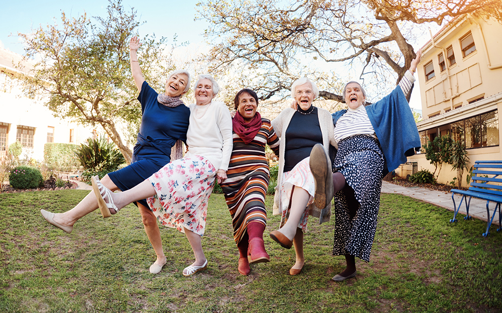 Senior women having fun