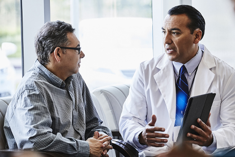 Doctor speaking with patient.