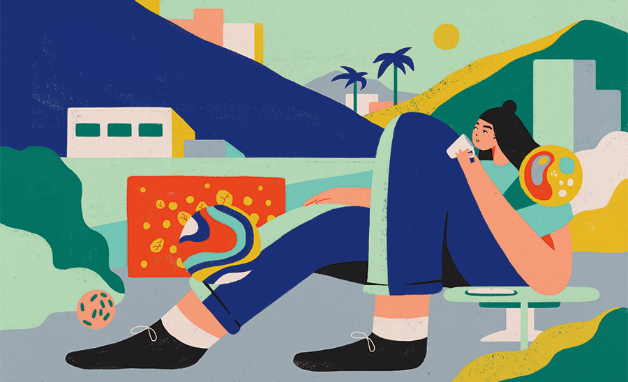 Illustration of a woman reclining